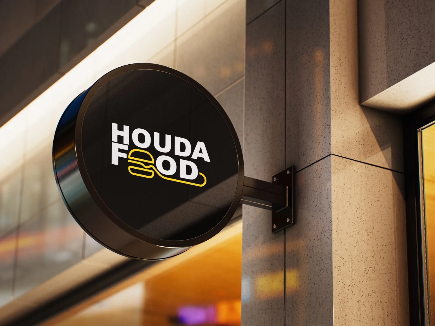 Le logo Houda Food sur une enseigne de devanture
